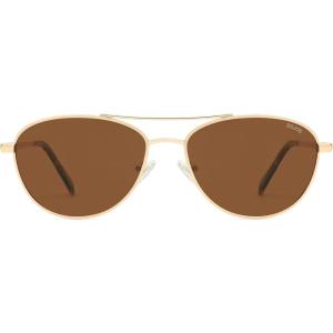 imageSOJOS Retro Polarized Aviator Sunglasses for Women Men Vintage 70s Style UV Protection Womens Mens Sun Glasses SJ1265GoldBrown
