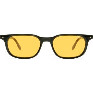 imageSOJOS Retro Square Polarized Sunglasses for Women Men Vintage 60s Style UV Protection Womens Mens Sun Glasses SJ2631Olive GreenYellow