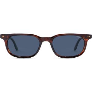 imageSOJOS Retro Square Polarized Sunglasses for Women Men Vintage 60s Style UV Protection Womens Mens Sun Glasses SJ2631Reddishbrown TortoiseNavy Blue