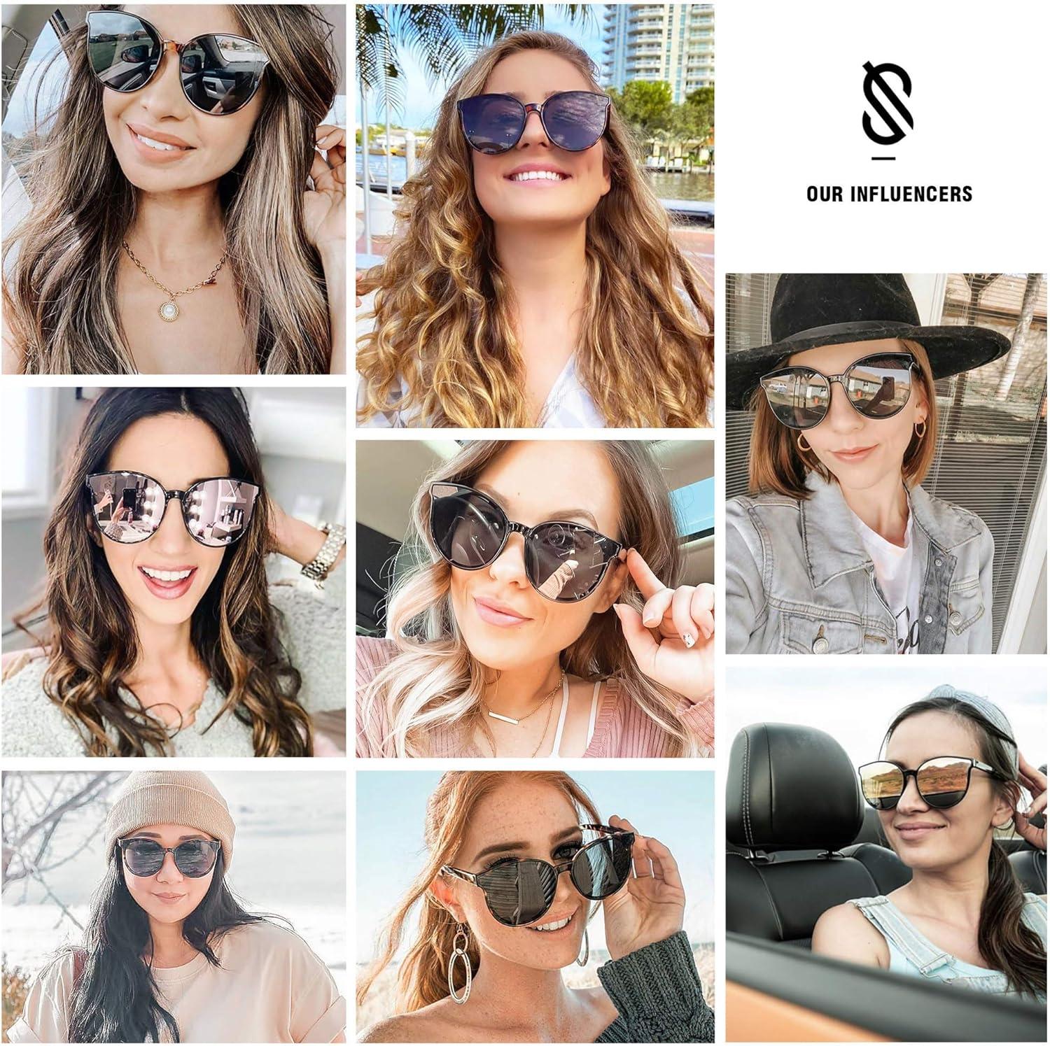 imageSOJOS Fashion Round Sunglasses for Women Men Oversized Vintage Shades SJ2057GreyGrey