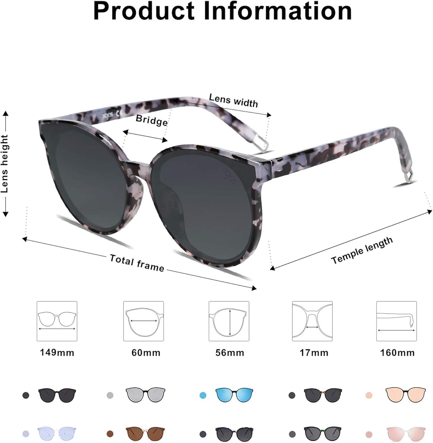 imageSOJOS Fashion Round Sunglasses for Women Men Oversized Vintage Shades SJ2057GreyGrey