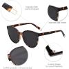 imageSOJOS Fashion Round Sunglasses for Women Men Oversized Vintage Shades SJ2057Amber TortoiseGrey
