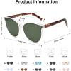 imageSOJOS Fashion Round Sunglasses for Women Men Oversized Vintage Shades SJ2057ClearGreen
