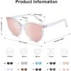 imageSOJOS Fashion Round Sunglasses for Women Men Oversized Vintage Shades SJ2057ClearPink