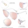 imageSOJOS Fashion Round Sunglasses for Women Men Oversized Vintage Shades SJ2057ClearPink