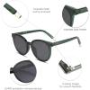 imageSOJOS Fashion Round Sunglasses for Women Men Oversized Vintage Shades SJ2057GreenGreen