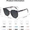 imageSOJOS Fashion Round Sunglasses for Women Men Oversized Vintage Shades SJ2057GreyGrey