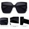 imageSOJOS Horned Rim Thick Sunglasses for Women Trendy Oversized Black Modern Hipster Fashion Shades SJ2161BlackBlack