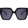 imageSOJOS Horned Rim Thick Sunglasses for Women Trendy Oversized Black Modern Hipster Fashion Shades SJ2161BlackBlack