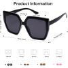imageSOJOS Horned Rim Thick Sunglasses for Women Trendy Oversized Black Modern Hipster Fashion Shades SJ2161BlackBlack