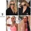imageSOJOS Horned Rim Thick Sunglasses for Women Trendy Oversized Black Modern Hipster Fashion Shades SJ2161TortoiseGradient Brown