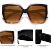 imageSOJOS Horned Rim Thick Sunglasses for Women Trendy Oversized Black Modern Hipster Fashion Shades SJ2161TortoiseGradient Brown