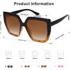imageSOJOS Horned Rim Thick Sunglasses for Women Trendy Oversized Black Modern Hipster Fashion Shades SJ2161TortoiseGradient Brown