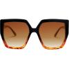 imageSOJOS Horned Rim Thick Sunglasses for Women Trendy Oversized Black Modern Hipster Fashion Shades SJ2161TortoiseGradient Brown