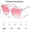 imageSOJOS Horned Rim Thick Sunglasses for Women Trendy Oversized Black Modern Hipster Fashion Shades SJ2161Transparent PinkGradient Pink