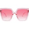 imageSOJOS Horned Rim Thick Sunglasses for Women Trendy Oversized Black Modern Hipster Fashion Shades SJ2161Transparent PinkGradient Pink