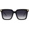 imageSOJOS Retro Oversized Square Sunglasses for Women Trendy Vintage Shades Classic Big Sun Glasses UV400 SJ2216ABlackGradient Grey