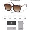 imageSOJOS Retro Oversized Square Sunglasses for Women Trendy Vintage Shades Classic Big Sun Glasses UV400 SJ2216ADark TortoiseGradient Brown