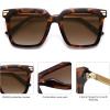 imageSOJOS Retro Oversized Square Sunglasses for Women Trendy Vintage Shades Classic Big Sun Glasses UV400 SJ2216ADark TortoiseGradient Brown