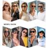 imageSOJOS Retro Trendy Aviator Polarized Sunglasses Men Women Vintage 70s Square Stylish Frame Sun Glasses SJ2283BlackBlue Grading