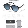 imageSOJOS Retro Trendy Aviator Polarized Sunglasses Men Women Vintage 70s Square Stylish Frame Sun Glasses SJ2283BlackBlue Grading
