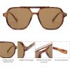 imageSOJOS Retro Trendy Aviator Polarized Sunglasses Men Women Vintage 70s Square Stylish Frame Sun Glasses SJ2283TortoiseLight Brown