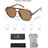 imageSOJOS Retro Trendy Aviator Polarized Sunglasses Men Women Vintage 70s Square Stylish Frame Sun Glasses SJ2283TortoiseLight Brown