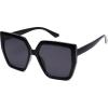 imageSOJOS Horned Rim Thick Sunglasses for Women Trendy Oversized Black Modern Hipster Fashion Shades SJ2161BlackBlack