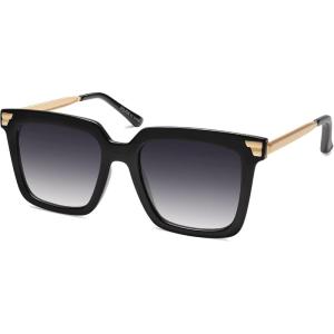 imageSOJOS Retro Oversized Square Sunglasses for Women Trendy Vintage Shades Classic Big Sun Glasses UV400 SJ2216ABlackGradient Grey