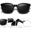 imageSOJOS Classic Square Polarized Sunglasses Womens Mens Retro Trendy UV400 Sunnies SJ2050BlackDark Grey