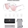 imageSOJOS Classic Square Polarized Sunglasses Womens Mens Retro Trendy UV400 Sunnies SJ2050Clear PinkPink Mirrored