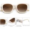 imageSOJOS Classic Square Polarized Sunglasses Womens Mens Retro Trendy UV400 Sunnies SJ2050CreamGradient Brown