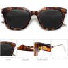 imageSOJOS Classic Square Polarized Sunglasses Womens Mens Retro Trendy UV400 Sunnies SJ2050Dark Brown TortoiseGrey