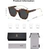 imageSOJOS Classic Square Polarized Sunglasses Womens Mens Retro Trendy UV400 Sunnies SJ2050Dark Brown TortoiseGrey
