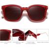 imageSOJOS Classic Square Polarized Sunglasses Womens Mens Retro Trendy UV400 Sunnies SJ2050RedReddish Brown