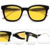 imageSOJOS Classic Square Polarized Sunglasses Womens Mens Retro Trendy UV400 Sunnies SJ2050Shiny BlackYellow  Night Vision