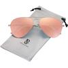 imageSOJOS Mens Womens Aviator Sunglasses Classic Semi Metal Frame INSPIRATION SJ1106Pink