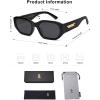 imageSOJOS Polarized Sunglasses Womens Mens Retro Rectangle Sun Glasses Trendy Hexagonal Frame 80s 90s Shades SJ2324Black