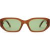 imageSOJOS Polarized Sunglasses Womens Mens Retro Rectangle Sun Glasses Trendy Hexagonal Frame 80s 90s Shades SJ2324Brown