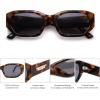 imageSOJOS Polarized Sunglasses Womens Mens Retro Rectangle Sun Glasses Trendy Hexagonal Frame 80s 90s Shades SJ2324Dark Demi