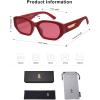 imageSOJOS Polarized Sunglasses Womens Mens Retro Rectangle Sun Glasses Trendy Hexagonal Frame 80s 90s Shades SJ2324Red