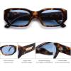 imageSOJOS Polarized Sunglasses Womens Mens Retro Rectangle Sun Glasses Trendy Hexagonal Frame 80s 90s Shades SJ2324Tortoise