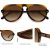 imageSOJOS Retro Aviator Sunglasses Womens Mens Vintage Plastic Frame Shades Lentes De Sol Para Mujer SJ2255Gradient Brown
