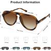 imageSOJOS Retro Aviator Sunglasses Womens Mens Vintage Plastic Frame Shades Lentes De Sol Para Mujer SJ2255Gradient Brown