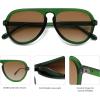 imageSOJOS Retro Aviator Sunglasses Womens Mens Vintage Plastic Frame Shades Lentes De Sol Para Mujer SJ2255GreenBrown