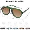 imageSOJOS Retro Aviator Sunglasses Womens Mens Vintage Plastic Frame Shades Lentes De Sol Para Mujer SJ2255GreenBrown