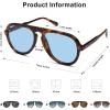 imageSOJOS Retro Aviator Sunglasses Womens Mens Vintage Plastic Frame Shades Lentes De Sol Para Mujer SJ2255Light Blue