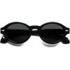 imageSOJOS Retro Oval Polarized Sunglasses for Women Men Chic Trendy 90s Sunnies Shades UV protection Sun GlassesBlack Frame Grey Lens