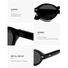 imageSOJOS Retro Oval Polarized Sunglasses for Women Men Chic Trendy 90s Sunnies Shades UV protection Sun GlassesBlack Frame Grey Lens