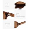 imageSOJOS Retro Oval Polarized Sunglasses for Women Men Chic Trendy 90s Sunnies Shades UV protection Sun GlassesBrown Frame Brown Lens